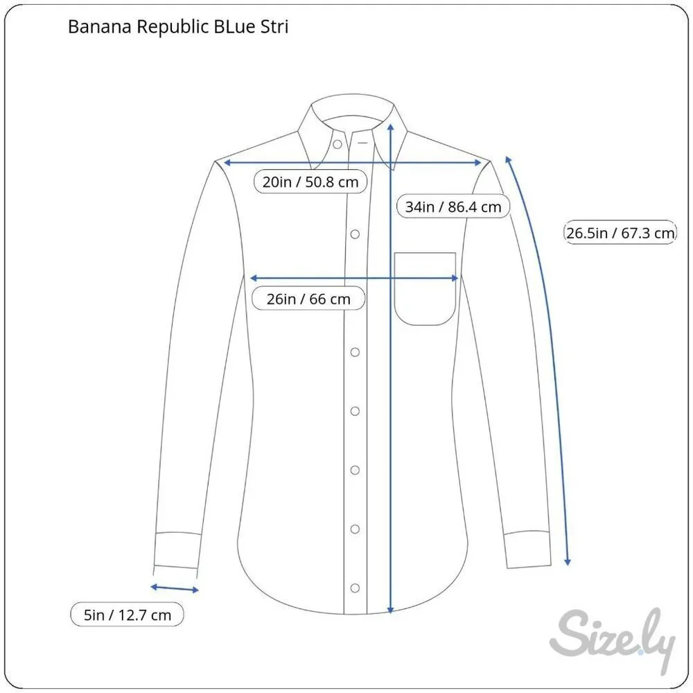 Banana Republic Mens Size XL Blue Striped Long Sleeve Button Up Shirt 17-17.5